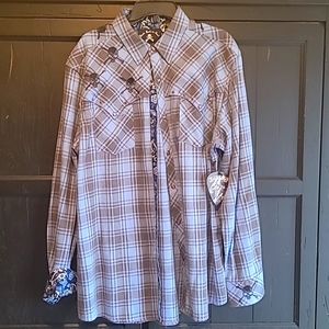 Rock Roll N Soul Men's 2XL Snap Down